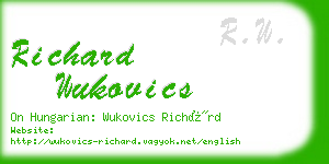 richard wukovics business card